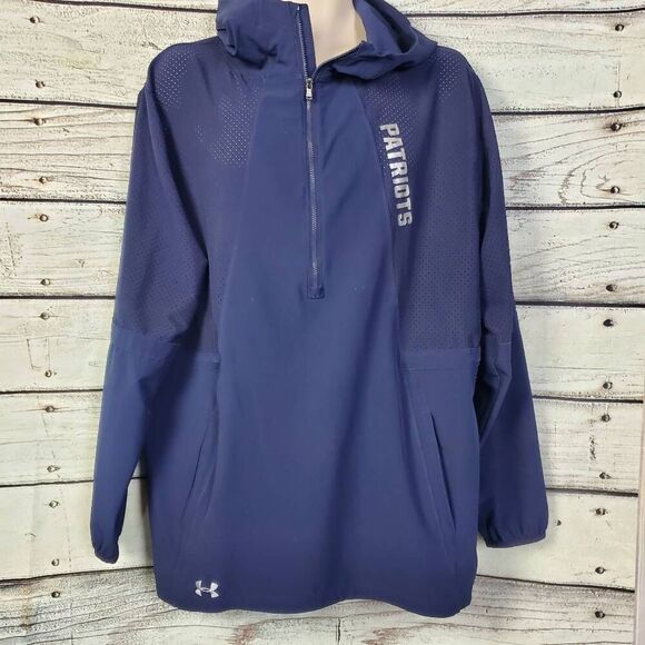 Under Armour Patriots HeatGear Quarter Zip Hooded Jacket Men’s Large Navy Blue - Picture 1 of 10
